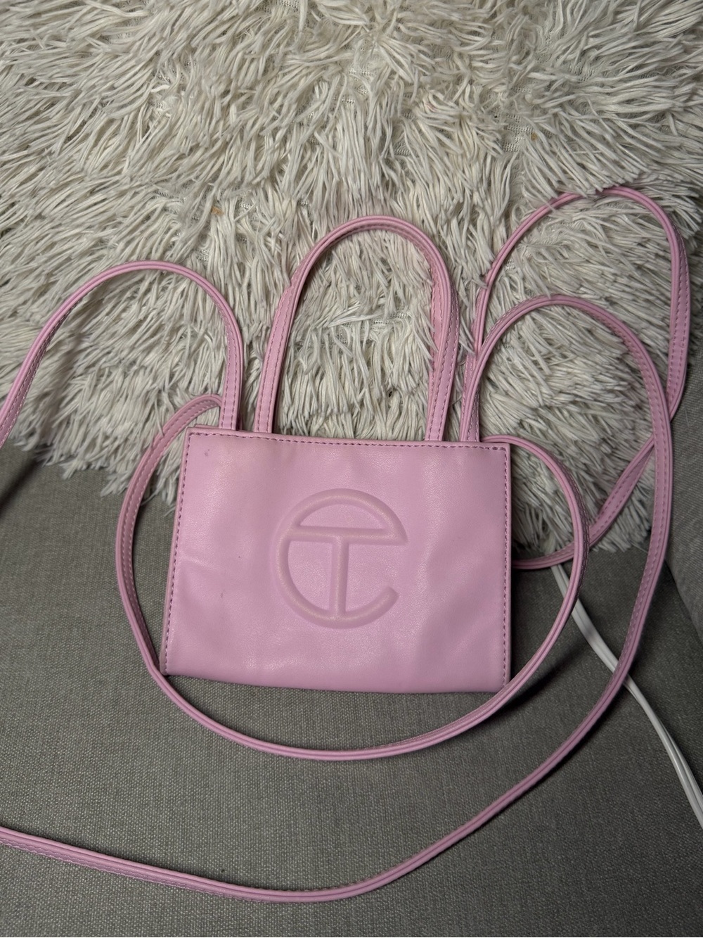 Telfar Pink Mini Shopping Bag — Pastel Pink Crossbody
